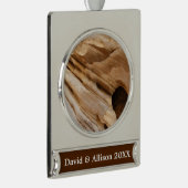 ジオンキャニオンウォールI抽象芸術自然撮影 シルバープレートバナーオーナメント (右)