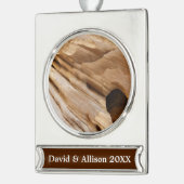ジオンキャニオンウォールI抽象芸術自然撮影 シルバープレートバナーオーナメント (左)