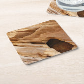 ジオンキャニオンウォールI抽象芸術自然撮影 スクエアペーパーコースター (アングル)