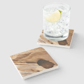 ジオンキャニオンウォールI抽象芸術自然撮影 ストーンコースター (横)