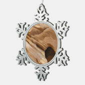 ジオンキャニオンウォールI抽象芸術自然撮影 スノーフレークピューターオーナメント (右)