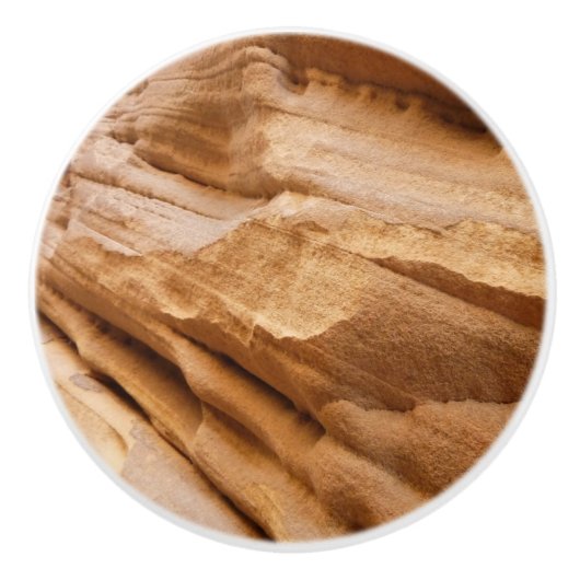 ジオンキャニオンウォールIIレッドロック抽象芸術写真 セラミックノブ (正面)