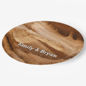 ジオンキャニオンウォールIIレッドロック抽象芸術写真 ペーパープレート (アングル)