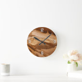 ジオンキャニオンウォールIIレッドロック抽象芸術写真 ラウンド壁時計 (ホーム)