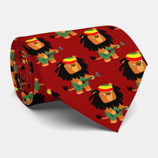 ジオンタイのかわいい漫画ライオン ネクタイ (ロール)