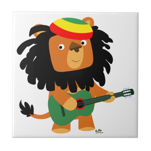 ジオンタイルのかわいい漫画ライオン タイル (正面)