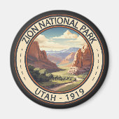 ジオンナショナルパークイラストレーショントラベルアート マグネット (正面)