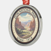 ジオンナショナルパークイラストレーショントラベルアート メタルオーナメント (左)