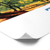 ジオンナショナルパークイラストレーションレトロエステティック ポスター (角)