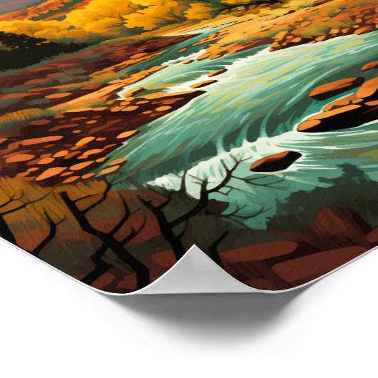 ジオンナショナルパークイラストレーションレトロ ポスター (角)