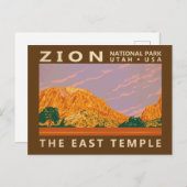 ジオンナショナルパークユタイーストテンプルヴィンテージ ポストカード (正面/裏面)