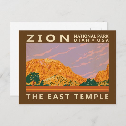 ジオンナショナルパークユタイーストテンプルヴィンテージ ポストカード (正面/裏面)