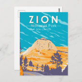 ジオンナショナルパークユタジオンキャニオンロードヴィンテージ ポストカード (正面/裏面)