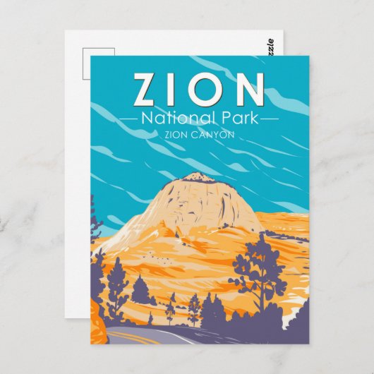 ジオンナショナルパークユタジオンキャニオンロードヴィンテージ ポストカード (正面/裏面)