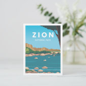 ジオンナショナルパークユタトラベルプレイスイラストレーション ポストカード (スタンド正面)