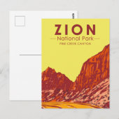 ジオンナショナルパークユタパインクリークキャニオンヴィンテージ ポストカード (正面/裏面)