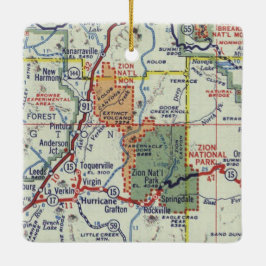 ジオンナショナルパークレトロの地図 セラミックオーナメント