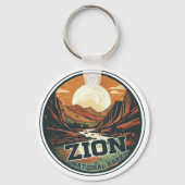 ジオンナショナルパークヴィンテージサンセットトラベル キーホルダー (正面)