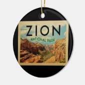 ジオンナショナルパークヴィンテージトラベル セラミックオーナメント (左)