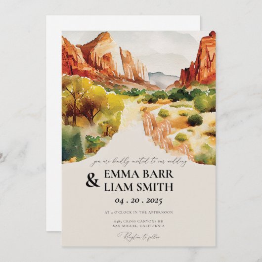 ジオンナショナルパーク結婚式招待状 招待状 (正面/裏面)