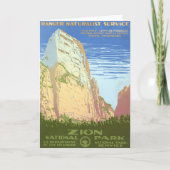 ジオン国立公園のヴィンテージ旅行ポスター カード (正面)