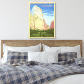 ジオン国立公園のヴィンテージ旅行ポスター キャンバスプリント (インサイチュ (寝室))