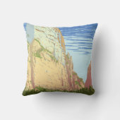 ジオン国立公園のヴィンテージ旅行ポスター クッション (裏面)