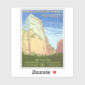 ジオン国立公園のヴィンテージ旅行ポスター シール (シート)
