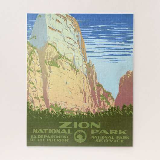 ジオン国立公園のヴィンテージ旅行ポスター ジグソーパズル (縦)
