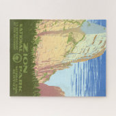 ジオン国立公園のヴィンテージ旅行ポスター ジグソーパズル (横)