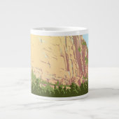 ジオン国立公園のヴィンテージ旅行ポスター ジャンボコーヒーマグカップ (正面)