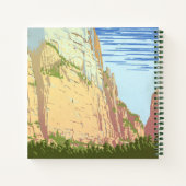 ジオン国立公園のヴィンテージ旅行ポスター ノートブック (裏面)