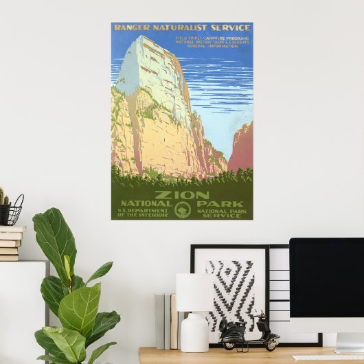 ジオン国立公園のヴィンテージ旅行ポスター ポスター (ホームオフィス)