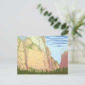 ジオン国立公園のヴィンテージ旅行ポスター ポストカード (スタンド正面)