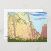 ジオン国立公園のヴィンテージ旅行ポスター ポストカード (正面/裏面)