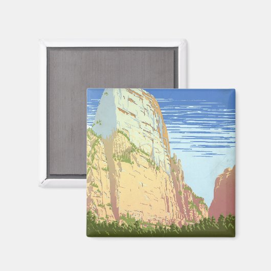 ジオン国立公園のヴィンテージ旅行ポスター マグネット (正面/裏面)