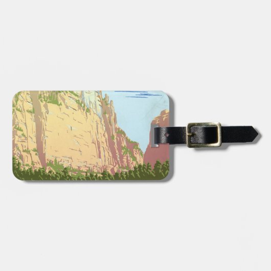 ジオン国立公園のヴィンテージ旅行ポスター ラゲッジタグ (正面横)