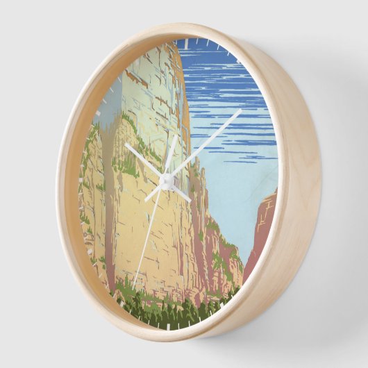 ジオン国立公園のヴィンテージ旅行ポスター 壁時計 (傾斜)