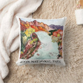 ジオン国立公園ウォーター絵画カラーカラフル クッション (ブランケット)