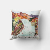 ジオン国立公園ウォーター絵画カラーカラフル クッション (裏面)