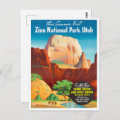 ジオン国立公園ヴィンテージ旅行はがき ポストカード (正面/裏面)