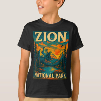ジオン国立公園ヴィンテージ旅行アウトドア Tシャツ