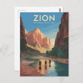 ジオン国立公園ヴィンテージ旅行ポスター ポストカード (正面/裏面)