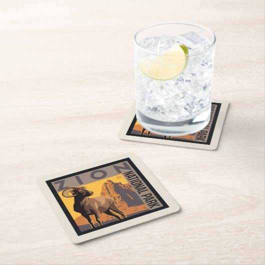 ジオン国立公園 |ラム スクエアペーパーコースター (インサイチュ)