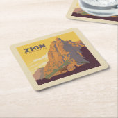 ジオン国立公園 |ラム スクエアペーパーコースター (アングル)