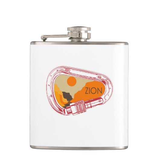 ジオン登山カラビナー フラスク (正面)