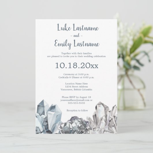 ジオードと宝石のウェディング 招待状 (スタンド正面)