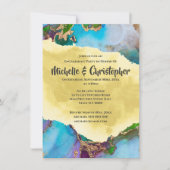 ジオードピーコック抽象芸術エージェートモダン色 招待状 (正面)