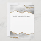 ジオード水彩 フェイクゴールド ホワイトアゲート エレガント 招待状 (裏面)