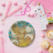 ジオード金ゴールドフェイクブルーエージェート水色のシックパーティー ペーパープレート (パーティー)